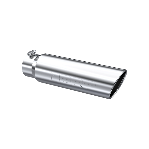 MBRP - MBRP T304 Stainless Steel Tip; 5" OD; Angled Rolled End; 4" inlet 18" length (Universal Fit)