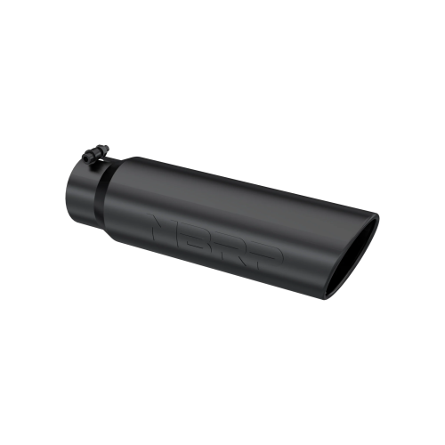 MBRP - MBRP Black Coated Tip; 5" OD Angled Rolled End; 4" inlet 18" length (Universal Fit)