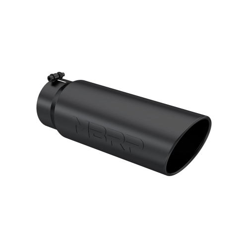 MBRP - MBRP Black Coated Tip; 6" OD; Angled Rolled End; 5" ID; 18" length (Universal Fit)