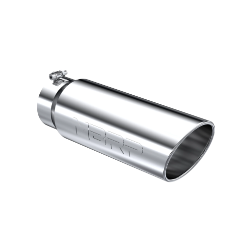 MBRP - MBRP T304 Stainless Steel Tip; 6" OD; Angled Rolled End; 5" ID; 18" length (Universal Fit)