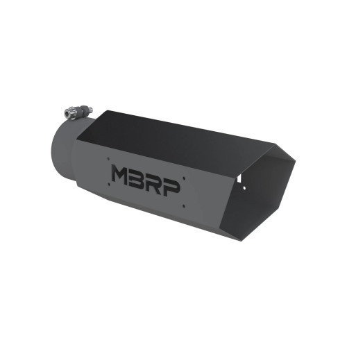 MBRP - MBRP Black Coated Hex Tip; 4" ID; 5" OD; 16" length ; No Logo Plate (Universal Fit)