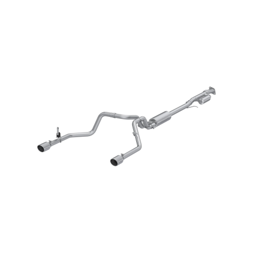 MBRP - MBRP Aluminized Steel 3" Cat-Back, 2.5" Dual Split Rear Exit for 2019-2026 Chevrolet/GMC Silverado/ Sierra 1500 2.7L