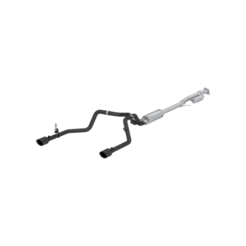 MBRP - MBRP Black-Coated Aluminized Steel 3" Cat-Back, 2.5" Dual Split Rear Exit for 2019-2026 Chevrolet/GMC Silverado/ Sierra 1500 2.7L