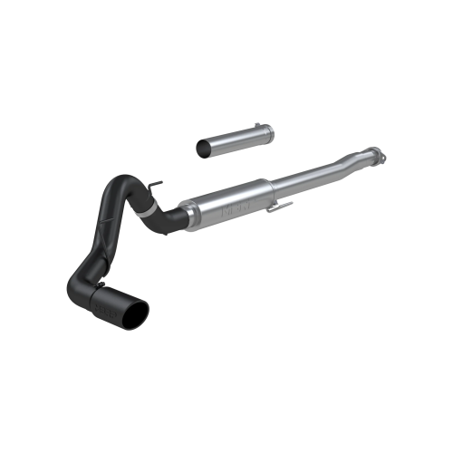 MBRP - MBRP Black-Coated Aluminized Steel, 4" Cat Back, Single Side, Race Version for 2021-2026 Ford F-150 2.7L/ 3.5L EcoBoost, 5.0L