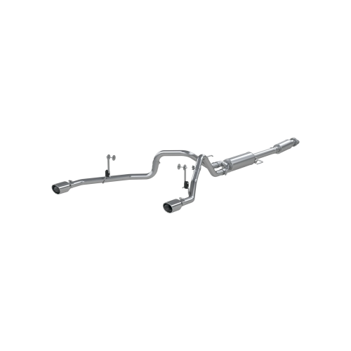 MBRP - MBRP Aluminized Steel, 3" Cat-Back, 2.5" Dual Split Rear for 2021-2026 Ford F-150 2.7L/ 3.5L EcoBoost, 5.0L