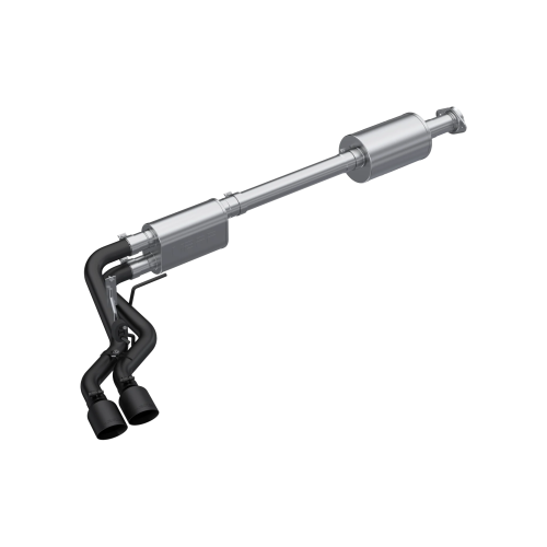 MBRP - MBRP Black-Coated Aluminized Steel, 3" Cat-Back, 2.5" Dual Pre-Axle, Street Profile for 2021-2026 Ford F150, 2.7L EcoBoost, 3.5L EcoBoost, 5.0L
