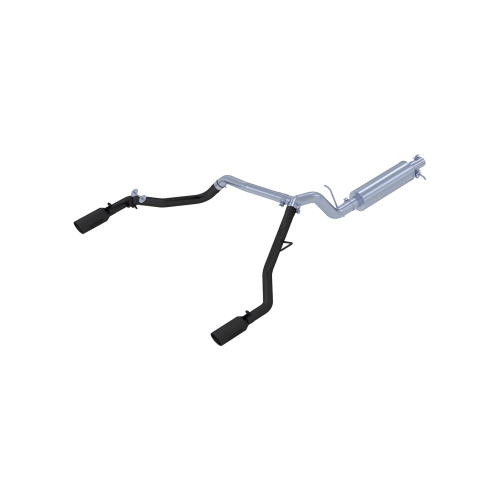 MBRP - MBRP Black-Coated Aluminized Steel 3" Cat Back 2.5" Dual Split Rear Exit for 2019-2023 Ford Ranger EcoBoost 2.3L