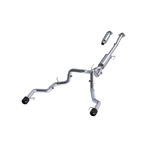 MBRP - MBRP T304 Stainless Steel, 3" Cat-Back, Dual Split Rear with Carbon Fiber Tips for 2021-2026 Ford F-150 Tremor, 3.5L EcoBoost, 5.0L
