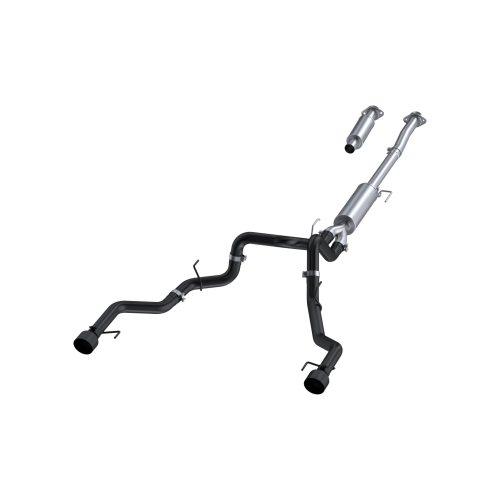 MBRP - MBRP Black-Coated Aluminized Steel, 3" Cat-Back, Dual Split Rear for 2022-2026 Ford F-150 3.5L EcoBoost, 5.0L CC-5.5ft Box, EC- 6.5ft Box (145" Wheelbase). Excl. Raptor