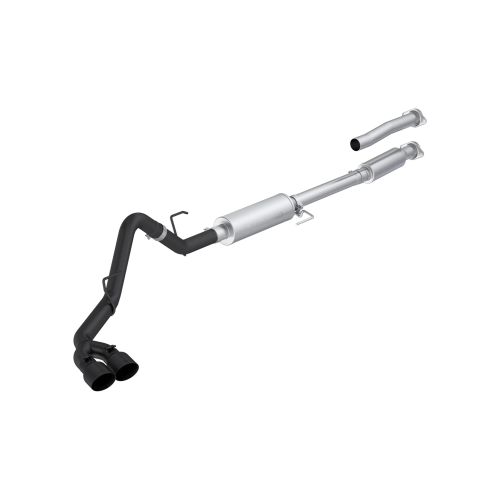MBRP - MBRP Black-Coated Aluminized Steel 3" Cat-Back, Single Side Dual Outlet for 2021-2026 Ford F-150, 2.7L EcoBoost, 3.5L EcoBoost, 5.0L