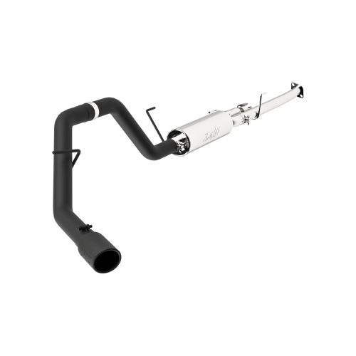 MBRP - MBRP Black-Coated Aluminized Steel 2.5" Dual Cat-Back, 3" Single Side Exit for 2009-2021 Toyota Tundra 4.6L/ 5.7L, RC-8ft Bed/ EC-6.5ft Bed. & CC