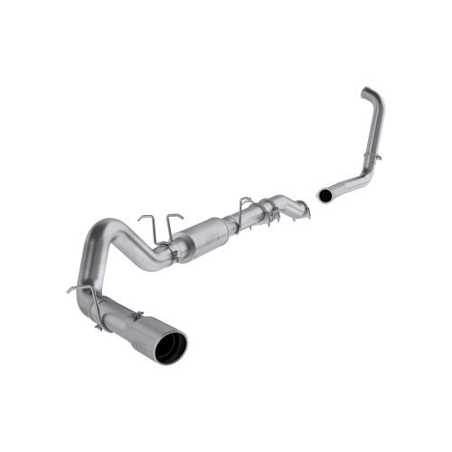 MBRP - MBRP T409 Stainless Steel 4" Turbo Back Single Side Exit (Retains Factory Cat) for 2003-2007 Ford F-250/350 6.0L; EC/CC