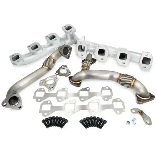 Pacific Performance Engineering - PPE High-Flow Exhaust Manifold and Up-Pipe Kit for Chevy/GMC (2002-04 (CA LB7)) 6.6L Duramax (Silver Ceramic Coating)