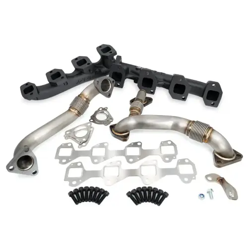 Pacific Performance Engineering - PPE High-Flow Exhaust Manifold and Up-Pipe Kit for Chevy/GMC (2002-04 (CA LB7)) 6.6L Duramax (Black Ceramic Coating)