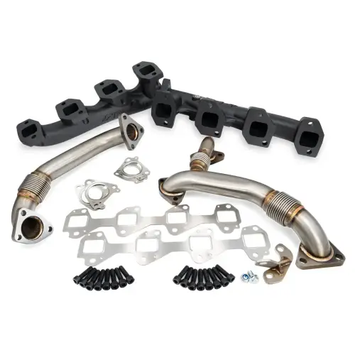Pacific Performance Engineering - PPE High-Flow Exhaust Manifold and Up-Pipe Kit for Chevy/GMC (2004.5-05) 6.6L Duramax (Black Ceramic Coating)