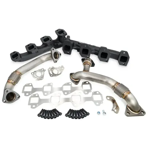 Pacific Performance Engineering - PPE High-Flow Exhaust Manifold and Up-Pipe Kit for Chevy/GMC (2006-07) 6.6L Duramax (Black Ceramic Coating)