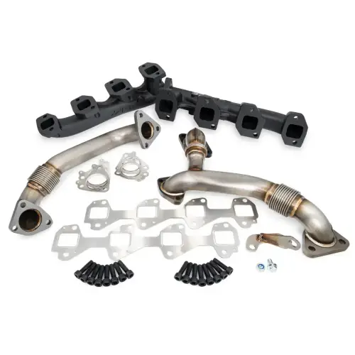 Pacific Performance Engineering - PPE High-Flow Exhaust Manifold and Up-Pipe Kit for Chevy/GMC (2007.5-10) 6.6L Duramax (Black Ceramic Coating)