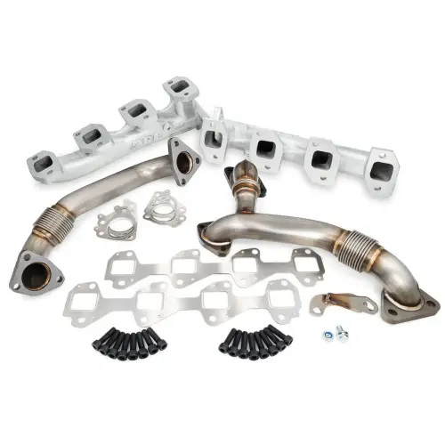 Pacific Performance Engineering - PPE High-Flow Exhaust Manifold and Up-Pipe Kit for Chevy/GMC (2007.5-10) 6.6L Duramax (Silver Ceramic Coating)