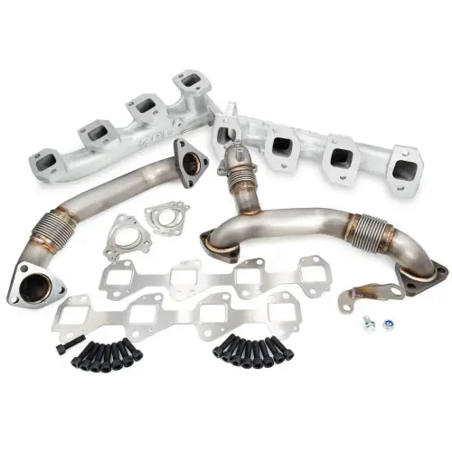Pacific Performance Engineering - PPE High-Flow Exhaust Manifold and Up-Pipe Kit for Chevy/GMC (2011-16) 6.6L Duramax (Silver Ceramic Coating)