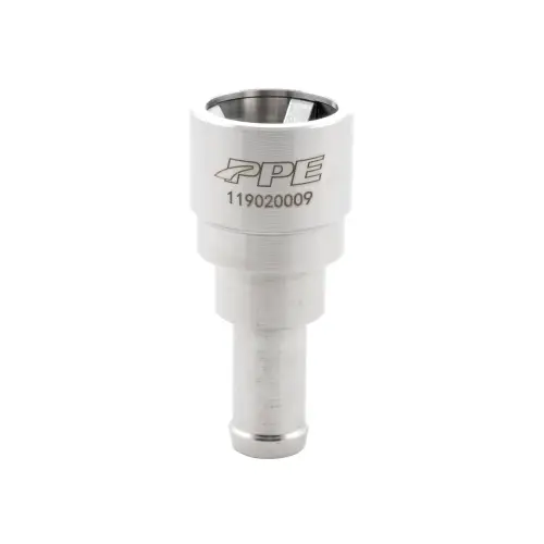 Pacific Performance Engineering - PPE Stainless Steel Heater Hose Connector for Chevy/GMC (1999-25) 6.6L Duramax (5/8'' Hose to 3/4'' Tube)