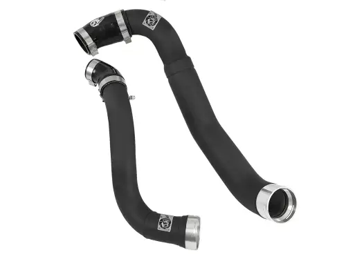 aFe - aFe Power BladeRunner 3-1/2 IN to 3 IN Aluminum Hot and Cold Charge Pipe Kit for Ford (2018-20) F-150 V6-3.0L [td] (Tubes, Black)