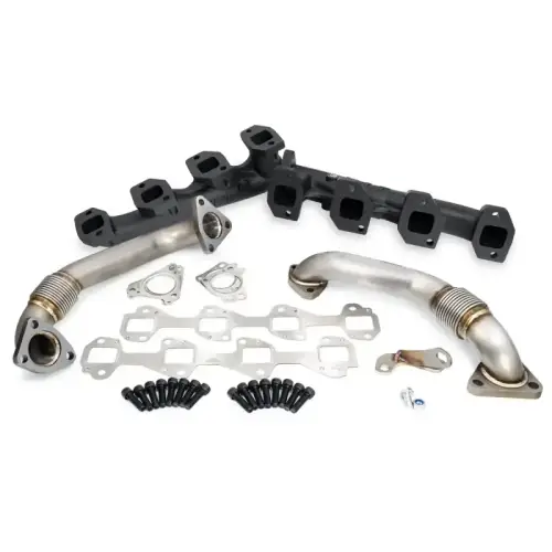 Pacific Performance Engineering - PPE High-Flow Exhaust Manifold and Up-Pipe Kit for Chevy/GMC (2001-04 (FED / 2001 CA)) 6.6L Duramax (Black Ceramic Coating)