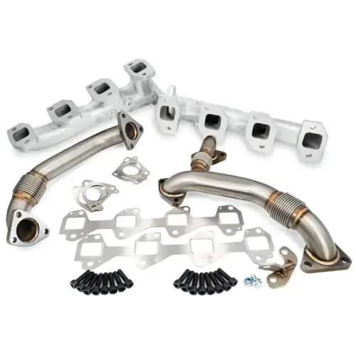 Pacific Performance Engineering - PPE High-Flow Exhaust Manifold and Up-Pipe Kit for Chevy/GMC (2004.5-05) 6.6L Duramax (Silver Ceramic Coating)