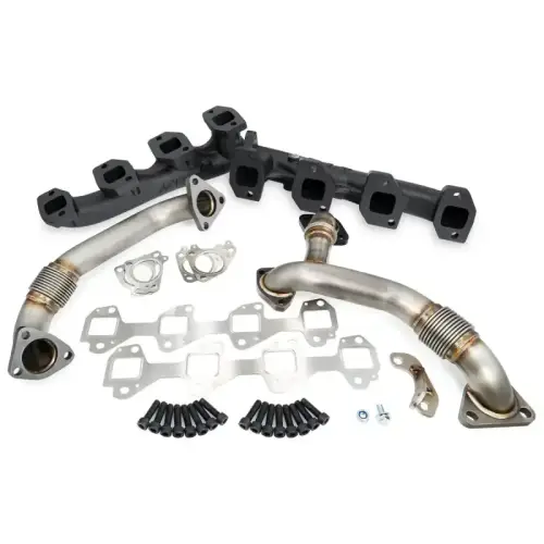 Pacific Performance Engineering - PPE High-Flow Exhaust Manifold and Up-Pipe Kit for Chevy/GMC (2006-07) 6.6L Duramax (Black Ceramic Coating)