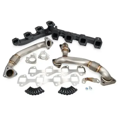 Pacific Performance Engineering - PPE High-Flow Exhaust Manifold and Up-Pipe Kit for Chevy/GMC (2007.5-10) 6.6L Duramax (Black Ceramic Coating)