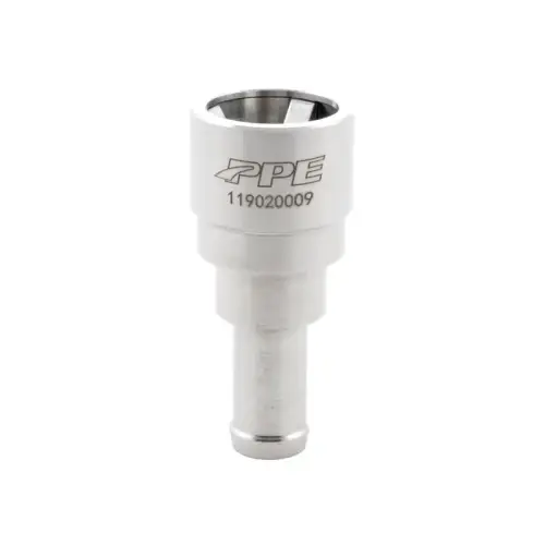 Pacific Performance Engineering - PPE Stainless Steel Heater Hose Connector for Chevy/GMC (1999-25) 6.6L Duramax (5/8'' Hose to 3/4'' Tube)