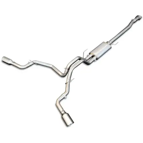 Pacific Performance Engineering - PPE Twin Turbo and 5.0L V8 Cat-Back Exhaust System Dual Exit for Ford (2015-20) 2.7L/3.5L V6 F-150 (Black Ceramic Coated Tips, Polished Tubes)