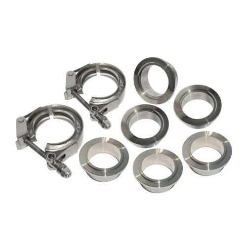Pacific Performance Engineering - PPE 1.75" Quick-Release V-Band Kit, 8-Piece (2 Clamp, 3 Male, 3 Female) Stainless (Universal)
