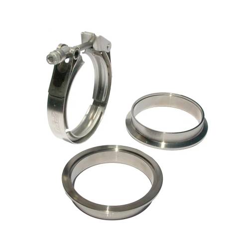 Pacific Performance Engineering - PPE 5.0" QR Stainless V-Band Clamp & Flange Set, 3-Piece (Universal)