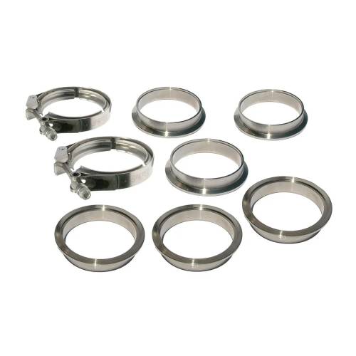 Pacific Performance Engineering - PPE 5.0" Quick-Release V-Band Kit, 8-Piece (2 Clamp, 3 Male, 3 Female) 304 Stainless (Universal)