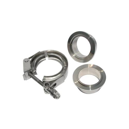 Pacific Performance Engineering - PPE Quick-Release V-Band Set - 1.75" Stainless Clamp, Aluminum Flanges (Universal)