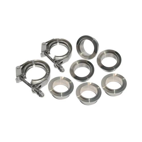 Pacific Performance Engineering - PPE 1.75in Quick-Release V-Band Set - Stainless Clamps & Aluminum Flanges - 8 Piece (Universal)