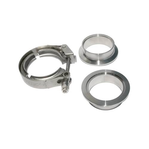 Pacific Performance Engineering - PPE 2.25" V-Band 3-Piece Set - Quick Release, Stainless Clamp / Aluminum Flanges (Universal)