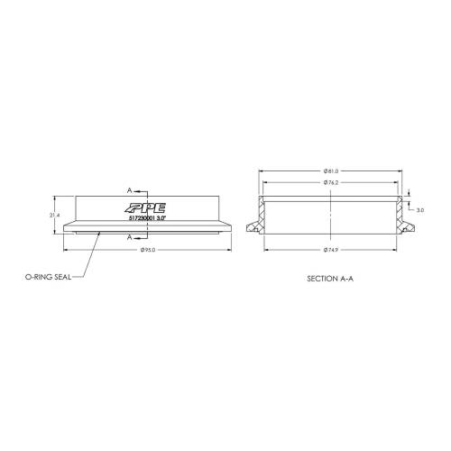 Pacific Performance Engineering - PPE 3.25" Aluminum V-Band Flange, Engine Side Male (Universal)