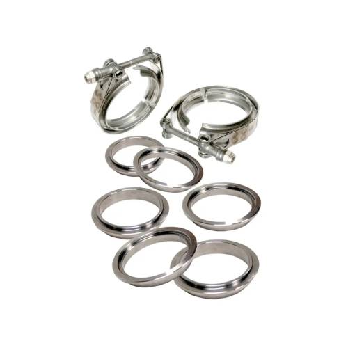 Pacific Performance Engineering - PPE 3.5in Standard V-Band Set - 304 Stainless Flanges - 8 Piece (Universal)