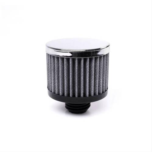 S&B - S&B Valve Cover Breathers, 1.25" Round, Screw-In with Black Base, Chrome Shield