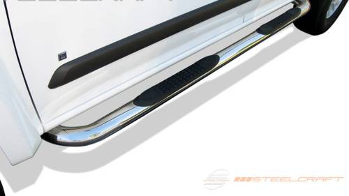Steelcraft - Steelcraft 3" Round Side Bars for Chevy/GMC (2019-25) Silverado/Sierra 1500 & (20-25) 2500/3500 Regular Cab (Black)