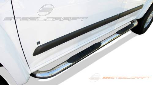 Steelcraft - Steelcraft 3" Round Side Bars for Chevy/GMC (2004-12) Canyon & Colorado Extended Cab (Stainless)