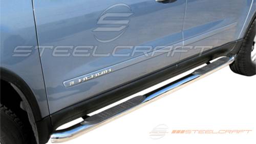 Steelcraft - Steelcraft 3" Round Side Bars for Saturn (2007-10) Outlook & Chevy/GMC (2007-17) Acadia & (09-17) Traverse & Buick (2008-17) Enclave (Black)