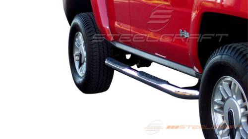 Steelcraft - Steelcraft 3" Round Side Bars for Hummer (2006-10) H3 (Stainless)