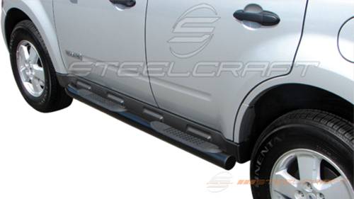 Steelcraft - Steelcraft 3" Round Side Bars for Ford (2001-07) Escape (Black)