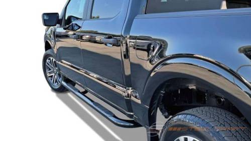 Steelcraft - Steelcraft 3" Round Side Bars for Ford (2019-24) Ranger SuperCab (Stainless)