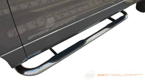 Steelcraft - Steelcraft 3" Round Side Bars for Ford (2004-08) F-150 Regular Cab (Black)