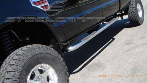 Steelcraft - Steelcraft 3" Round Side Bars for Ford (2004-08) F-150 SuperCrew (Black)