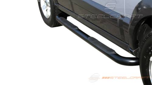 Steelcraft - Steelcraft 3" Round Side Bars for Ford (1999-16) F-250/350 & (08-16) F-450 Crew Cab (Black)