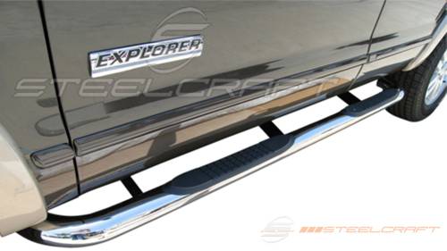 Steelcraft - Steelcraft 3" Round Side Bars for Ford (2007-10) Explorer Sport Trac (Black)
